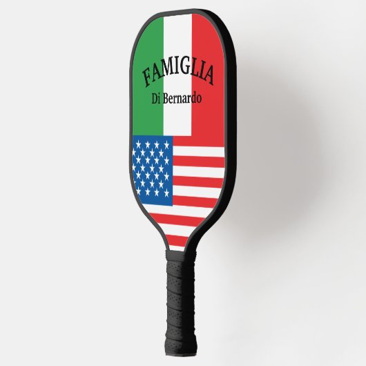 vlag van Italië Amerikaanse vlag Italiaans-Amerika Pickleball Paddle (Links)