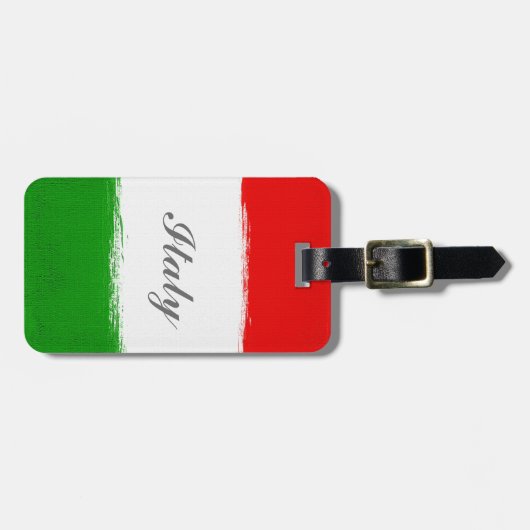 Vlag van Italië. Bagagelabel (Voorkant horizontaal)
