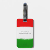 Vlag van Italië. Bagagelabel (Achterkant verticaal)