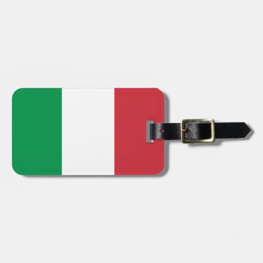 Vlag van Italië Bagagelabel met lederriem (Voorkant horizontaal)