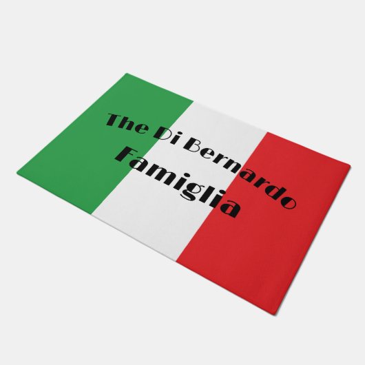 Vlag van Italië Bella Italia Familie Welkomstmat Deurmat (Schuin)
