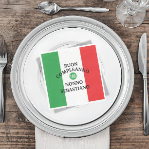 Vlag van Italië Buon Compleanno of Anniversario  Servet