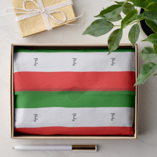 Vlag van Italië, gelabeld Tissuepapier (Geschenk)