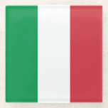 Vlag van Italië Glazen Onderzetter<br><div class="desc">De nationale vlag van Italië.</div>