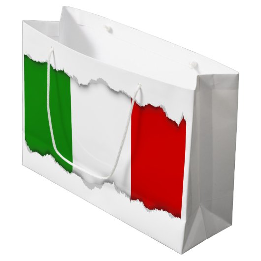 Vlag van Italië Groot Cadeauzakje (Voorkant Gekanteld)