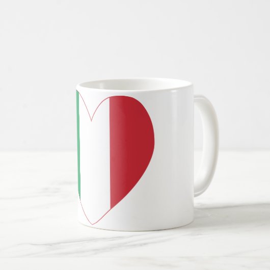 Vlag van Italië Hart Koffiemok (Voorkant rechts)
