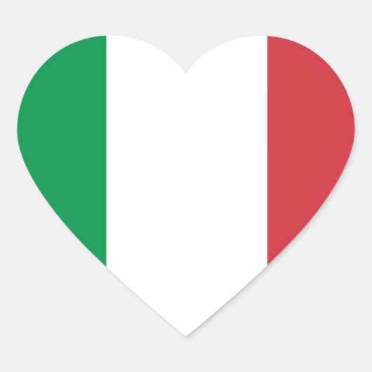 Vlag van Italië Hart Sticker (Voorkant)