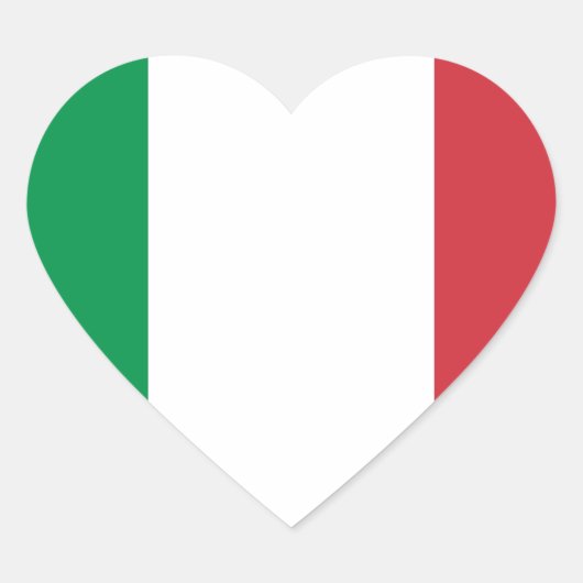 Vlag van Italië Hart Sticker (Voorkant)