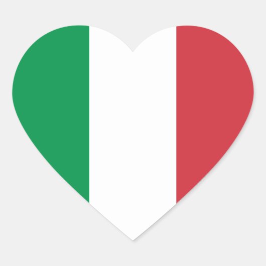 Vlag van Italië Hart Sticker (Voorkant)
