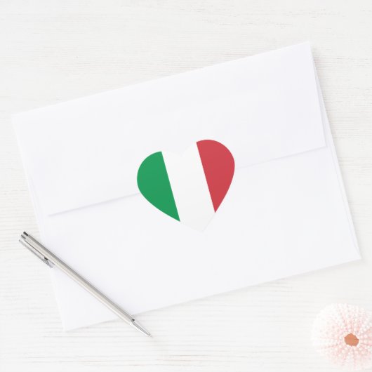 Vlag van Italië Hart Sticker (Envelop)
