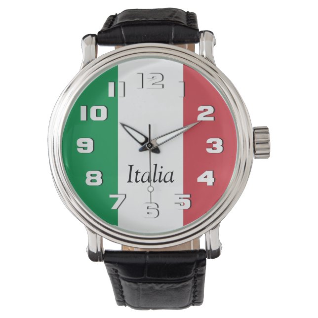 Vlag van Italië Horloge (Voorkant)