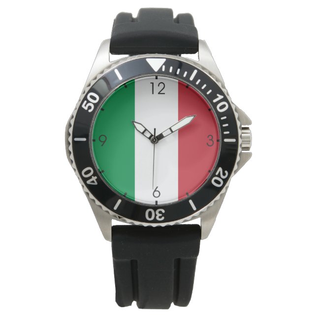 Vlag van Italië Horloge (Voorkant)