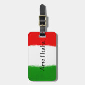 Vlag van Italië. ik hou van italië . Bagagelabel (Voorkant verticaal)