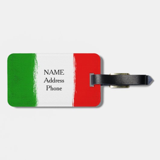 Vlag van Italië. ik hou van italië . Bagagelabel (Achterkant horizontaal)