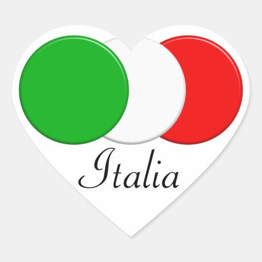 Vlag van Italië. Ik hou van Italië. Hart Sticker (Voorkant)
