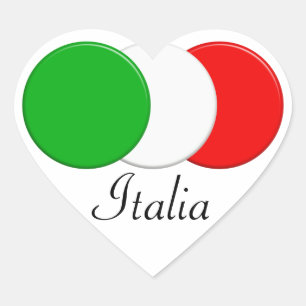 Vlag van Italië. Ik hou van Italië. Hart Sticker