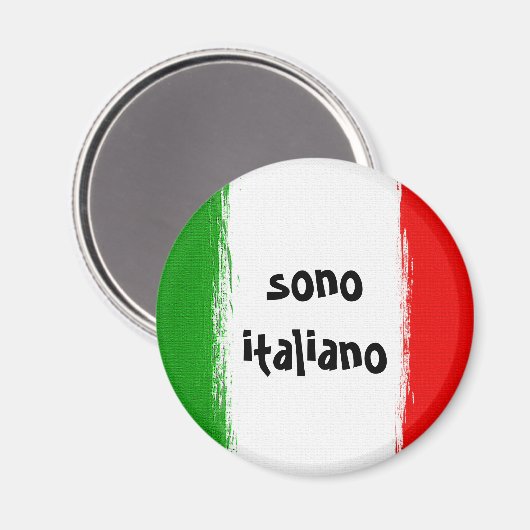 Vlag van Italië. Ik hou van Italië. Magneet (Voorkant / Achterkant)
