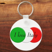 Vlag van Italië. Ik hou van Italië. sms. Sleutelhanger (Voorkant)