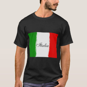 Vlag van Italië. Ik hou van Italië. tekst. T-shirt