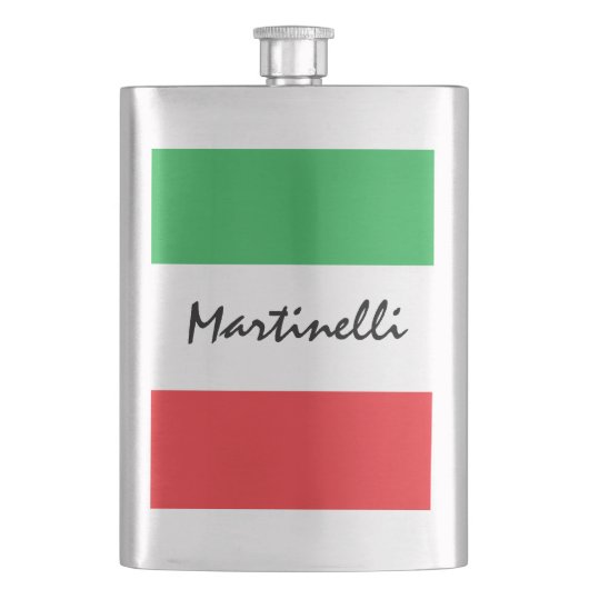 Vlag van Italië Italiaanse Tricolore Gepersonalise Heupfles (Voorkant)
