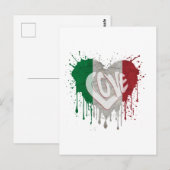Vlag van Italië Liefde Briefkaart (Voorkant / Achterkant)
