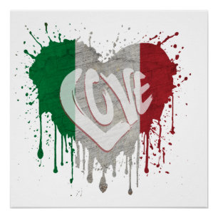 Vlag van Italië liefde Perfect Poster