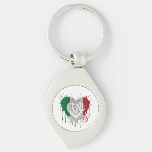 Vlag van Italië liefde Sleutelhanger (Voorkant)