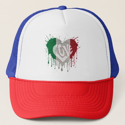 Vlag van Italië liefde Trucker Pet (Voorkant)