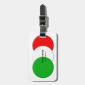 Vlag van Italië. Naam. Tekst. Bagagelabel (Voorkant verticaal)