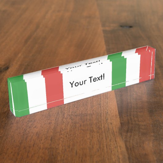 Vlag van Italië Naambordje (Zijkant)