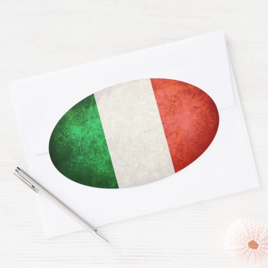 Vlag van Italië Ovale Sticker (Envelop)