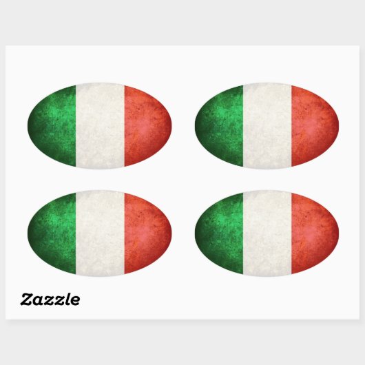 Vlag van Italië Ovale Sticker (Vel)