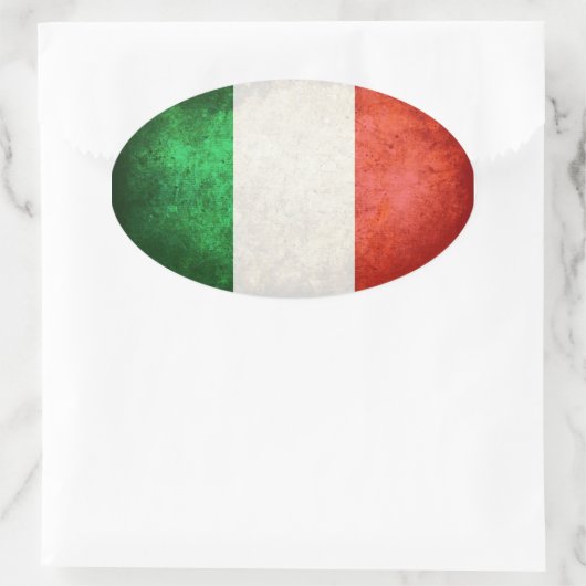 Vlag van Italië Ovale Sticker (Tas)
