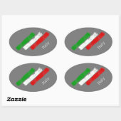 Vlag van Italië.penseelstreken. Rechthoekige Stick Ovale Sticker (Vel)