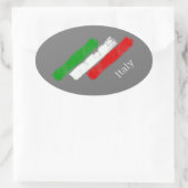 Vlag van Italië.penseelstreken. Rechthoekige Stick Ovale Sticker (Tas)