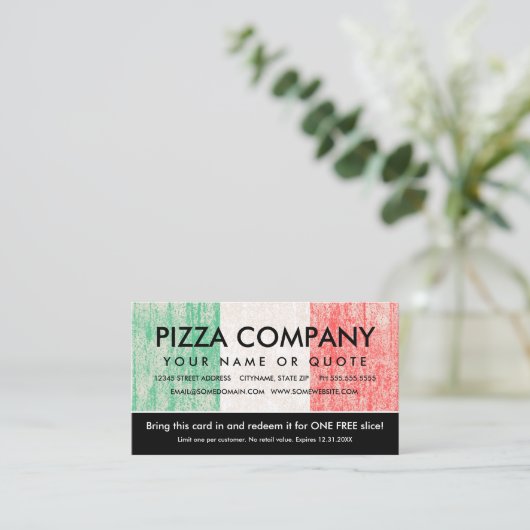 vlag van italië pizza coupon (Staand voorkant)