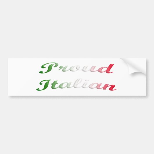 Vlag van Italië. Proud Italiaans. Bumpersticker (Voorkant)