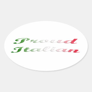 Vlag van Italië. Proud italiaans. Ovale Sticker