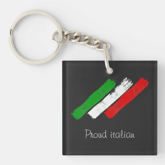 Vlag van Italië. Proud Italiaans. Sleutelhanger (voorkant)