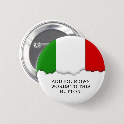 Vlag van Italië Ronde Button 5,7 Cm (Voorkant /achterkant)