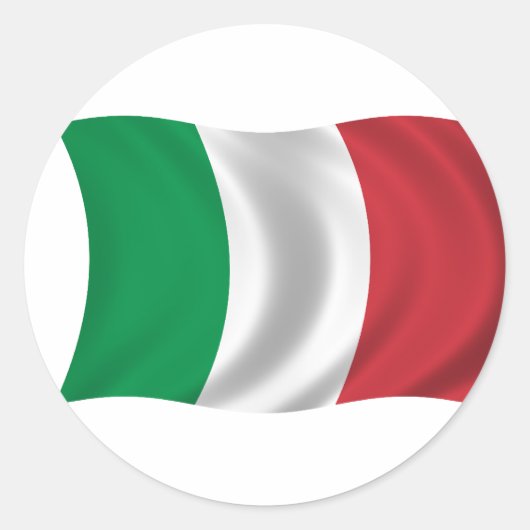 Vlag van Italië Ronde Sticker (Voorkant)