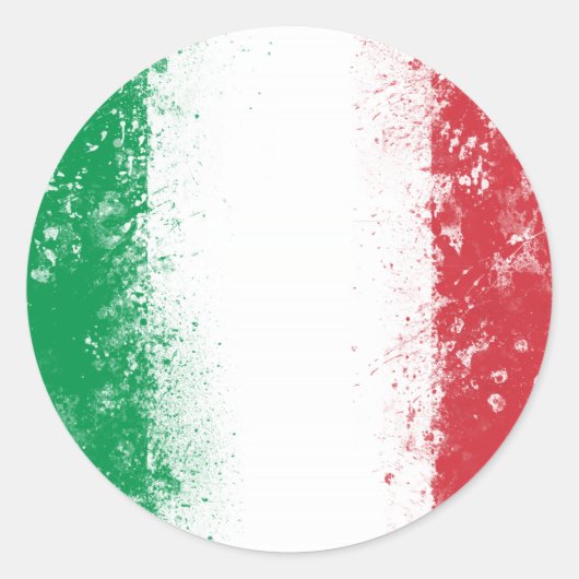 Vlag van Italië Ronde Sticker (Voorkant)