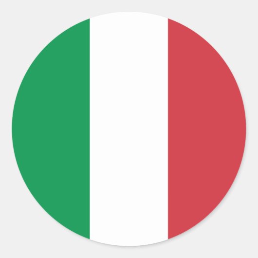 Vlag van Italië Ronde Sticker (Voorkant)