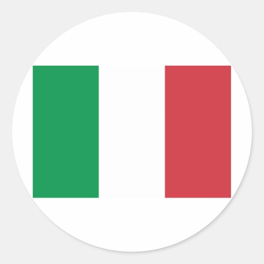 Vlag van Italië Ronde Sticker (Voorkant)
