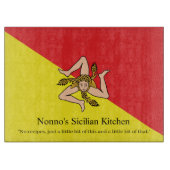 Vlag van Italië Sicilië - Siciliaanse Keuken Snijplank (Voorkant)