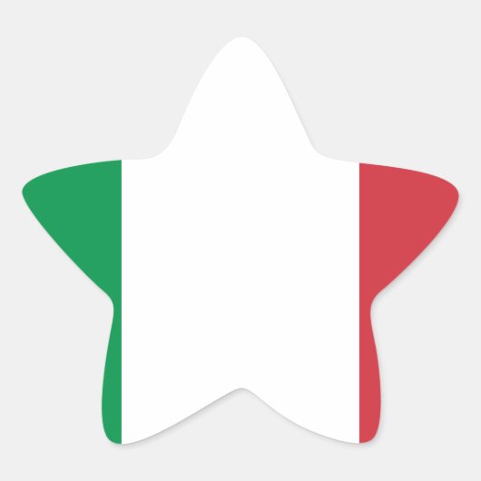Vlag van Italië Ster Sticker (Voorkant)