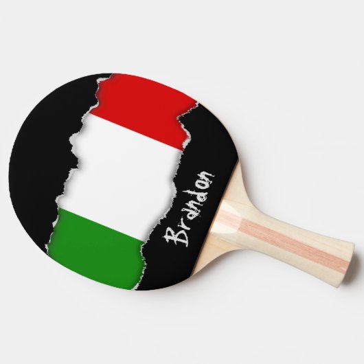 Vlag van Italië Tafeltennisbatje (Zijkant)