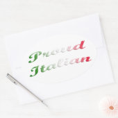 Vlag van Italië. Trots Italiaans. Ovale Sticker (Envelop)