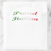 Vlag van Italië. Trots Italiaans. Ovale Sticker (Tas)