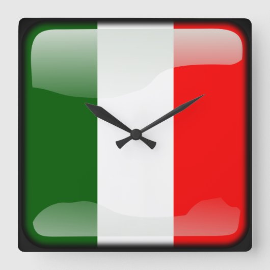 Vlag van Italië Vierkante Klok (Voorkant)